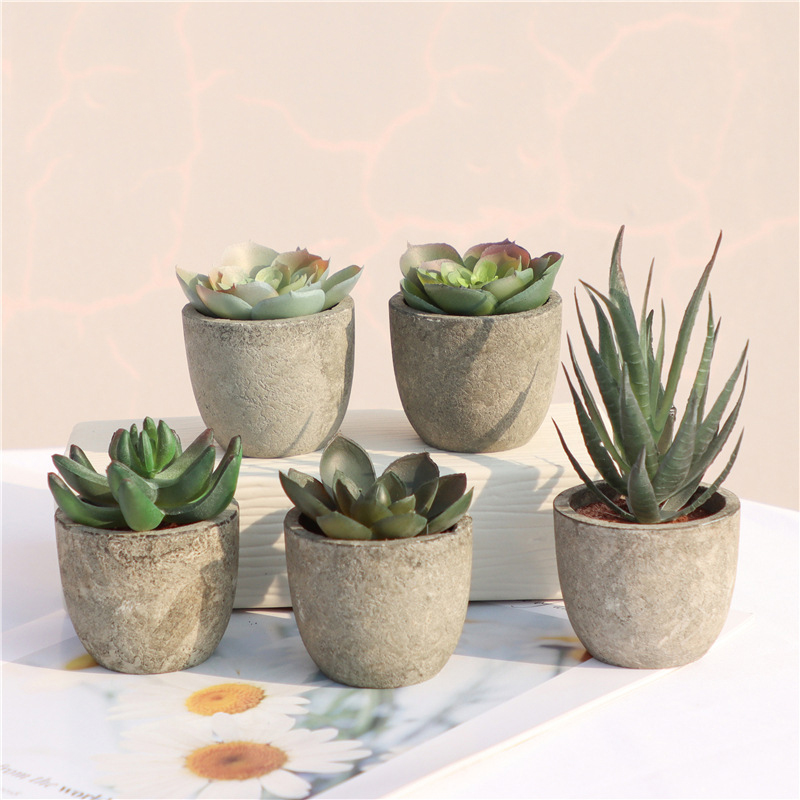 Bonsai Garden Sushi - MINI ประดิษฐ์ Aloe พืชบอนไซขนาดเล็กจําลองต้นไม้หม้อพืชดอกไม้ปลอมสํานักงานตาราง Potted เครื่องประดับ