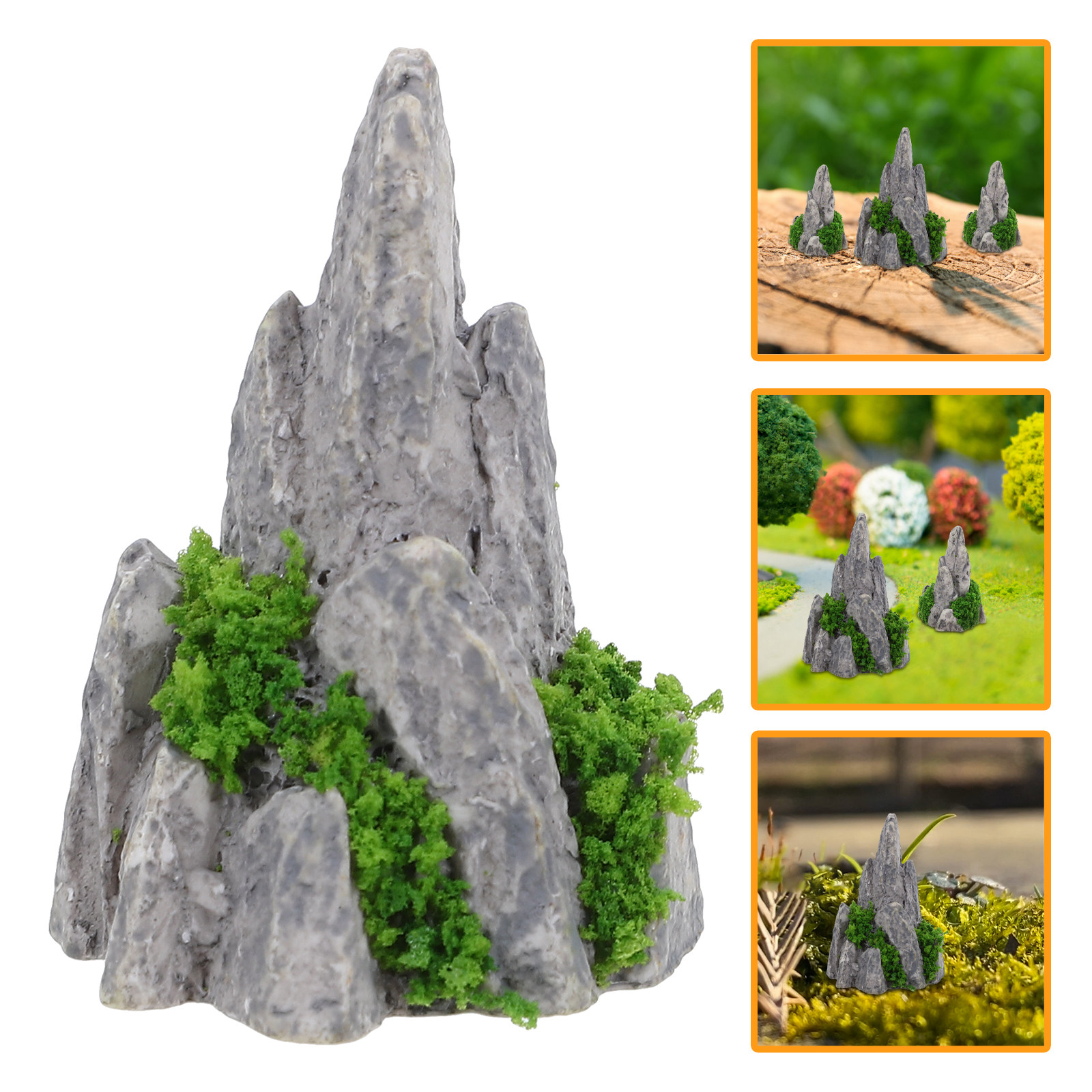Bonsai Garden For Desk - ชุดตกแต่งหินเรซินขนาดเล็ก 8 ชิ้น สำหรับจัดสวนจิ๋ว บอนไซ ตกแต่งโต๊ะทำงาน