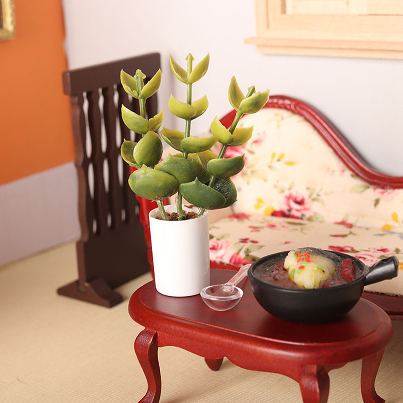 Bonsai Garden For Sale - สินค้าลดราคาใหม่ 1:12 ตุ๊กตาจิ๋ว ต้นไม้กระถาง ใบไม้สีเขียว กระถางบอนไซ
