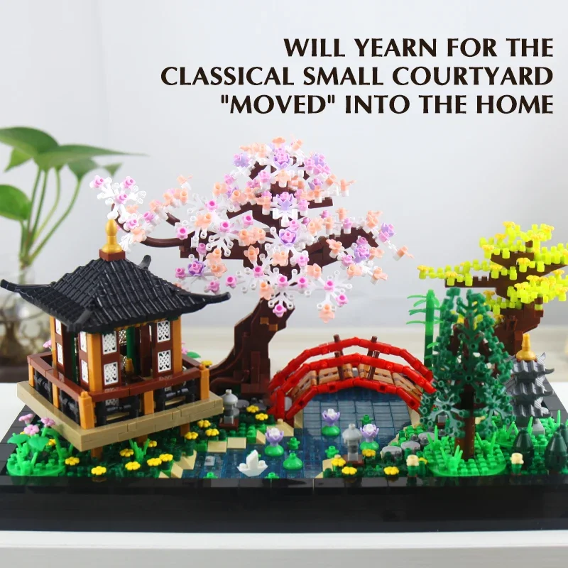 Bonsai Tree Zen Garden - บล็อกตัวต่อสวนเซน DIY สร้างสรรค์ต้นบอนไซ วิวถนน ลานบ้าน กระถางดอกไม้