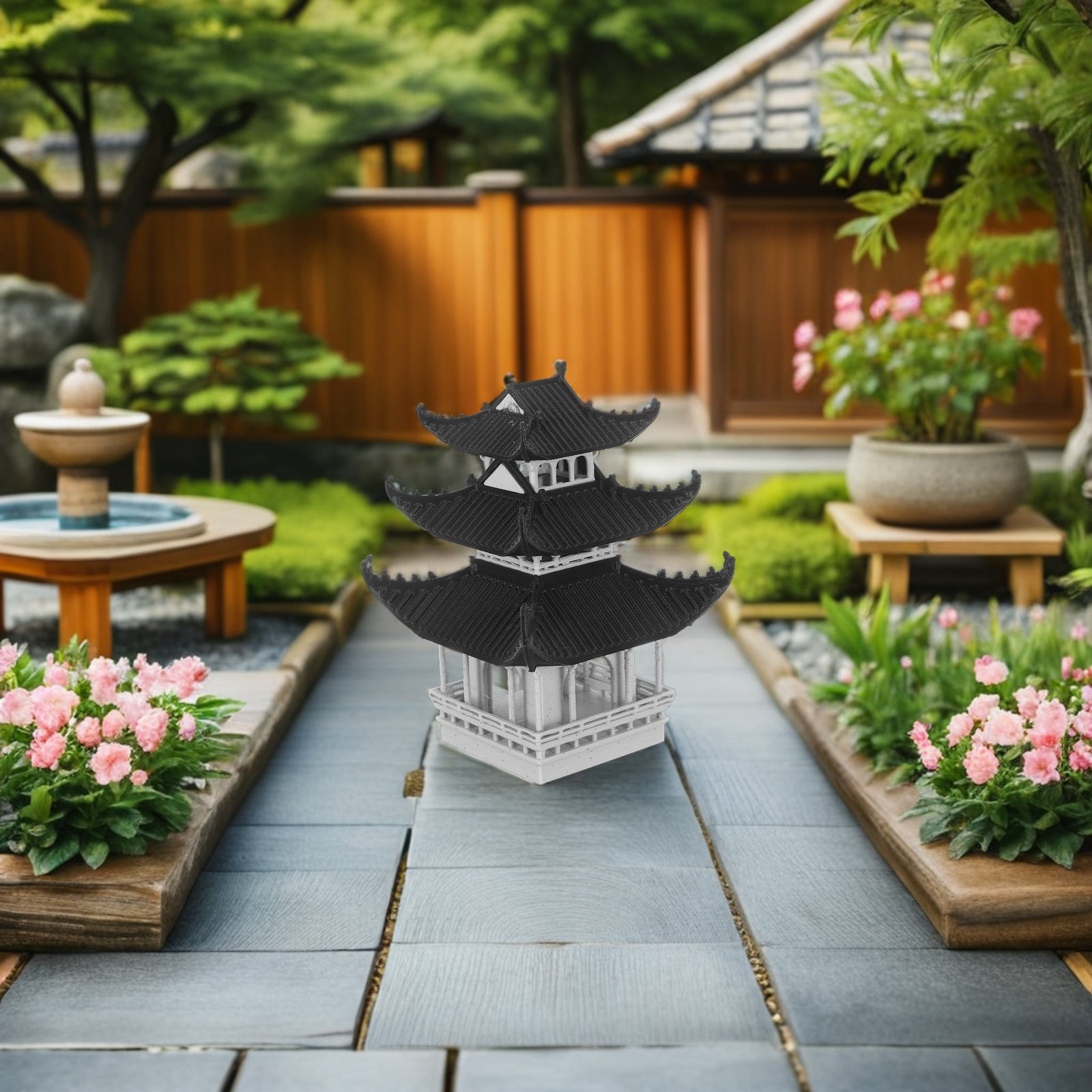 ศาลาจิ๋วสไตล์เอเชีย รูปปั้นสถา - Bonsai Garden For Desk บทวิจารณ์และราคา