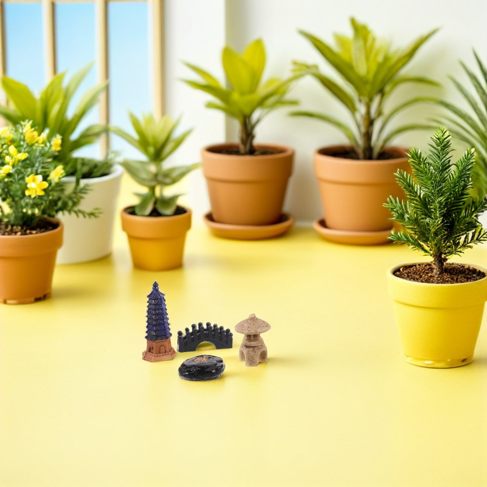 ชุดรูปปั้นเจดีย์ญี่ปุ่นขนาดเล็ - Bonsai Garden For Desk บทวิจารณ์และราคา