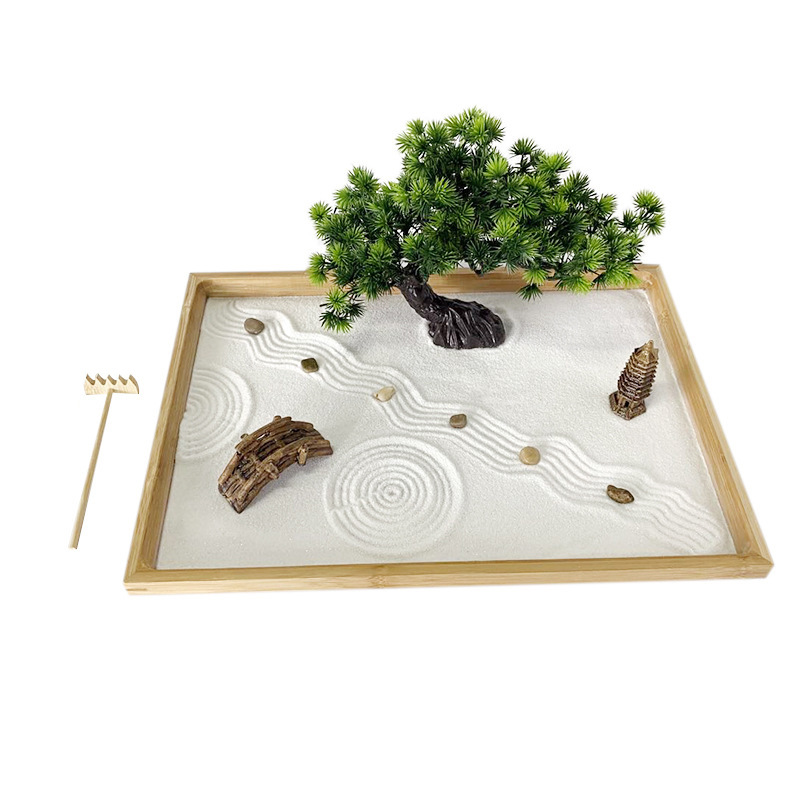 สวนเซนญี่ปุ่นสำหรับวางบนโต๊ะทำ - Bonsai Tree Zen Garden บทวิจารณ์และราคา