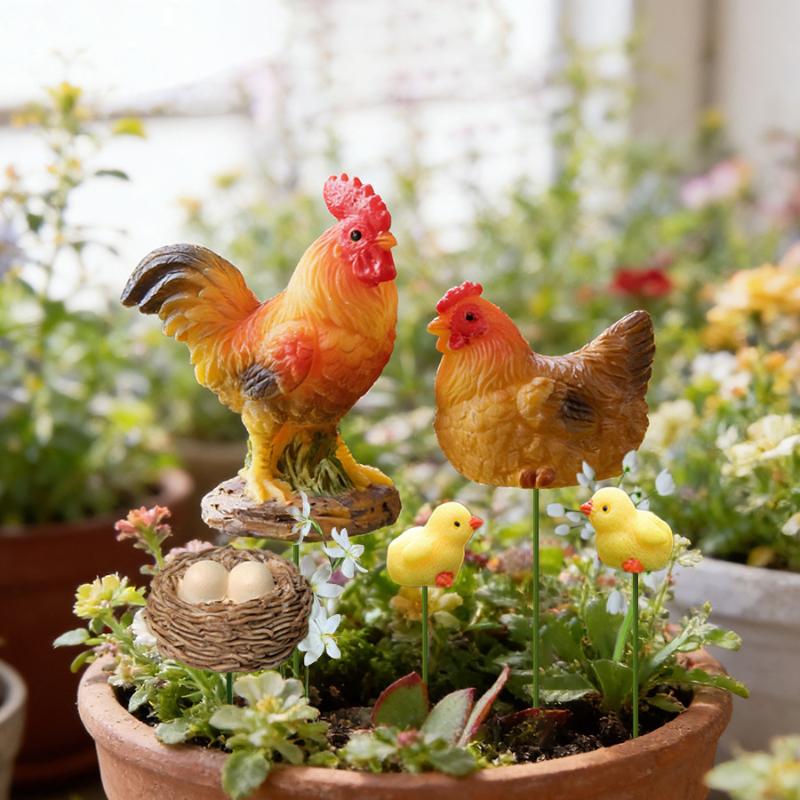 ชุดฟิกเกอร์ครอบครัวไก่เรซินขนา - Bonsai Garden For Desk บทวิจารณ์และราคา