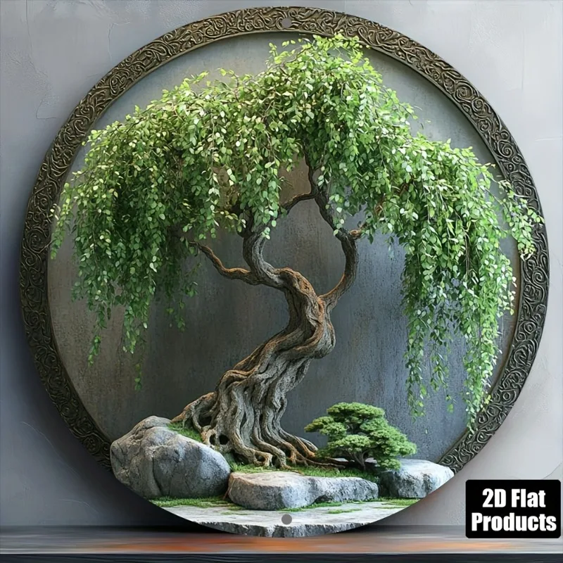 ป้ายโลหะลายต้นวิลโลว์บอนไซโบรา - Bonsai Tree Zen Garden บทวิจารณ์และราคา