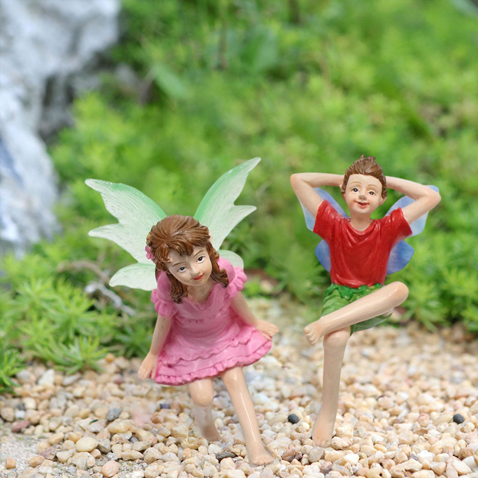 รูปปั้นนางฟ้าจิ๋ว 2 ชิ้น สำหรั - Bonsai Garden Backyard บทวิจารณ์และราคา