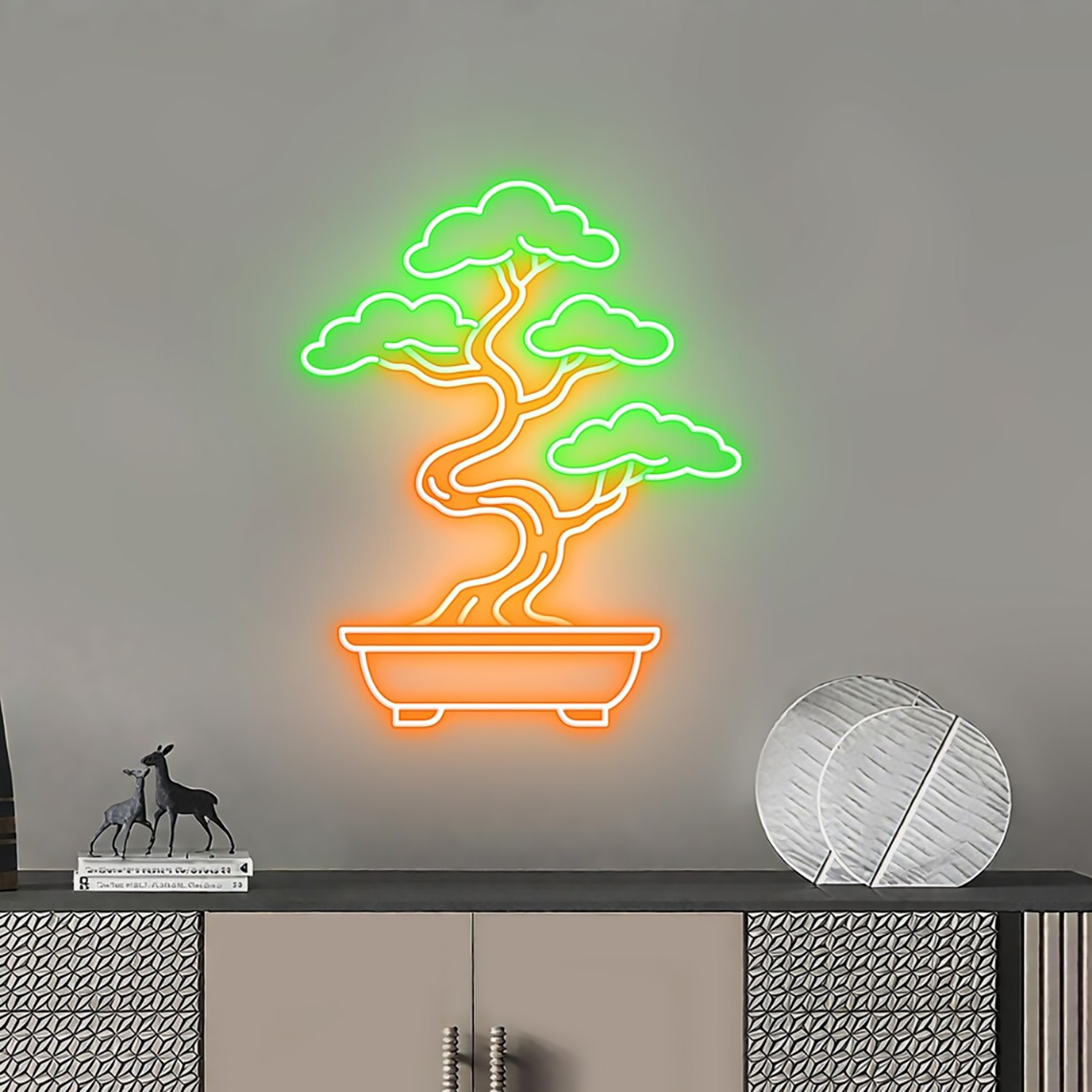 ป้ายไฟนีออนต้นบอนไซ ตกแต่งสวนเ - Bonsai Tree Zen Garden บทวิจารณ์และราคา