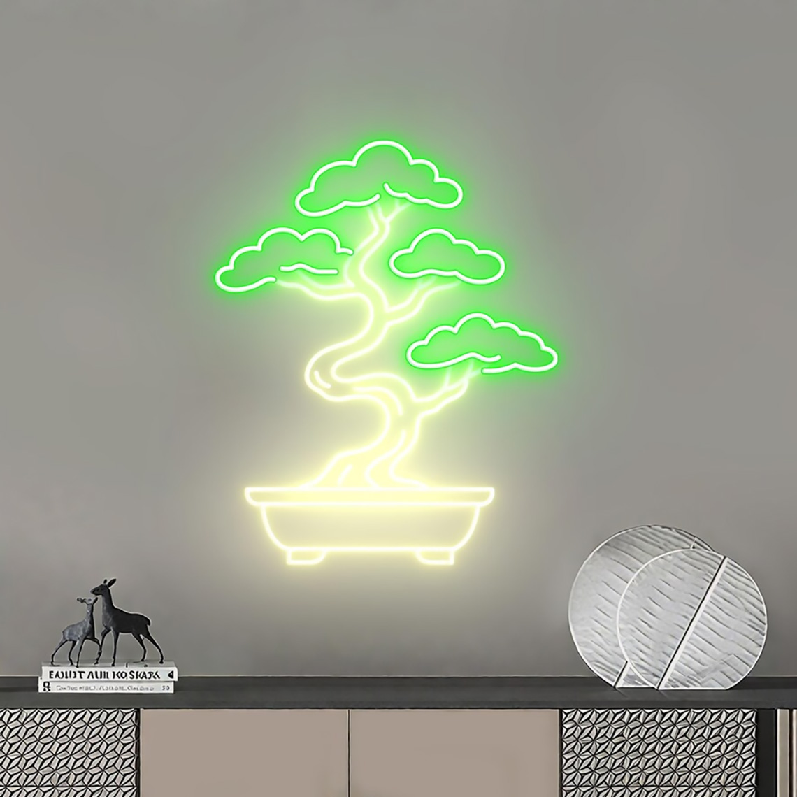 ป้ายไฟนีออนต้นบอนไซ ตกแต่งสวนเ - Bonsai Tree Zen Garden บทวิจารณ์และราคา