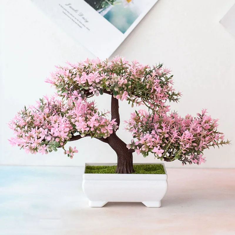 พืชประดิษฐ์บอนไซปลอมดอกไม้ Pot - Bonsai Garden Sushi บทวิจารณ์และราคา
